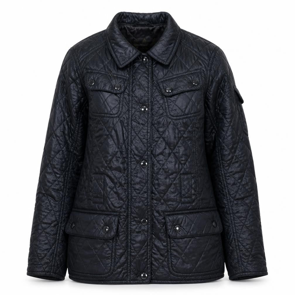 Barbour Womens Black Quilted Mid-Length Jacket Size 10
