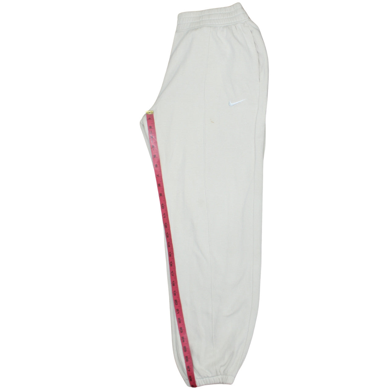 Nike Women's White Fleece Sweatpants Small Elastic Waist Logo