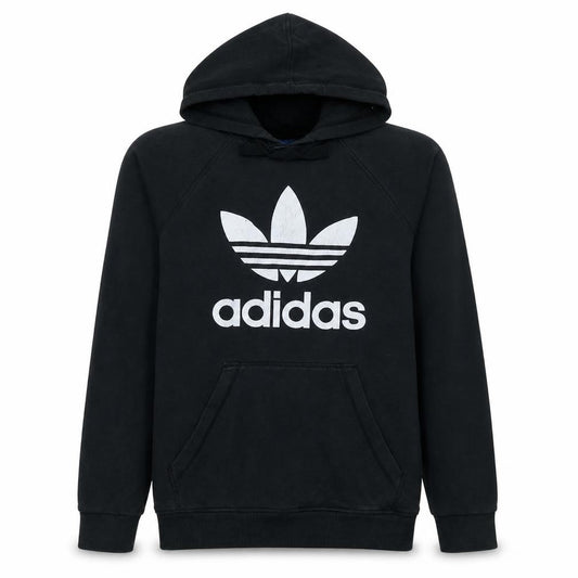Adidas Men's Black Pullover Hoodie M Fleece Trefoil Logo Sportswear