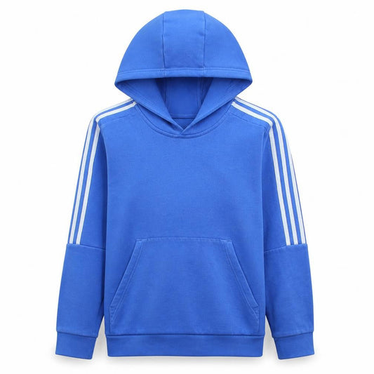 Adidas Boys Blue Pullover Hoodie 13-14 Years Hooded Fleece Sweatshirt