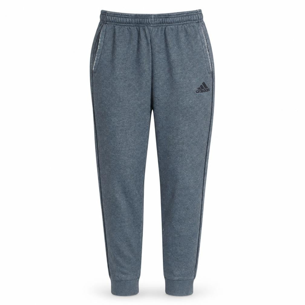 Adidas Men Grey Jogger Sweatpants L Tapered Cotton Blend