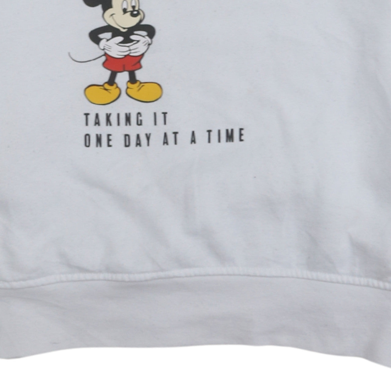 Disney Womens White Mickey Mouse Graphic Pullover Hoodie XS