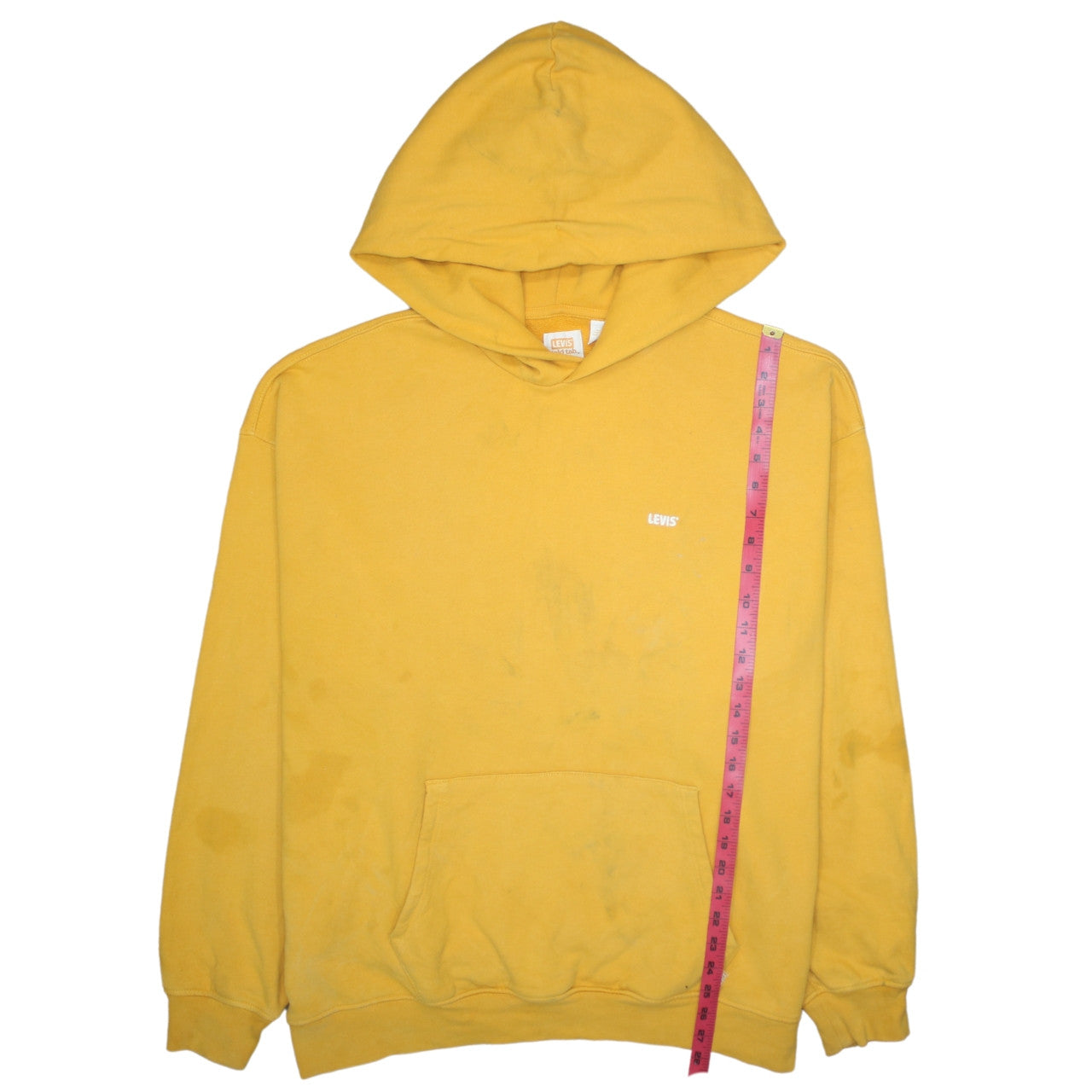 Levi's Men's Yellow Pullover Hoodie L Classic Fleece Sweatshirt