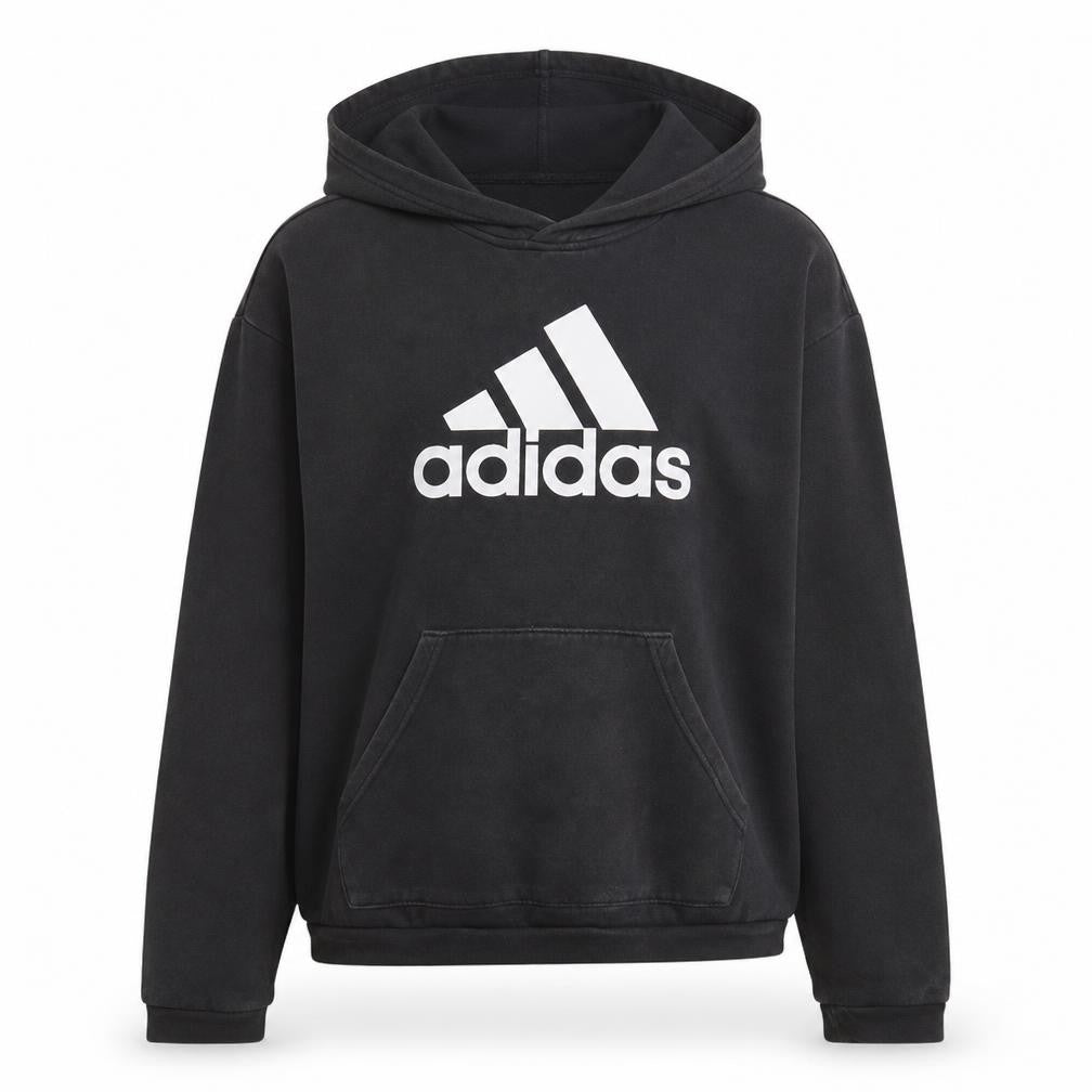 Adidas Womens Black Pullover Hoodie Size M Logo Print Casual