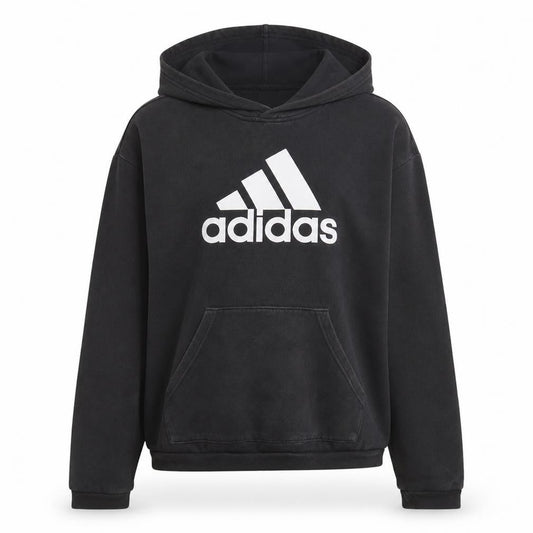 Adidas Womens Black Pullover Hoodie Size M Logo Print Casual