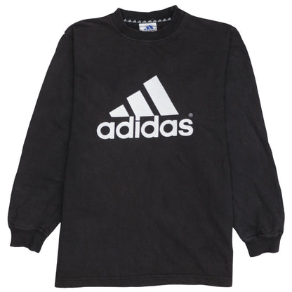 Additional front view of Adidas boys’ black 2xl pullover sweatshirt with large logo