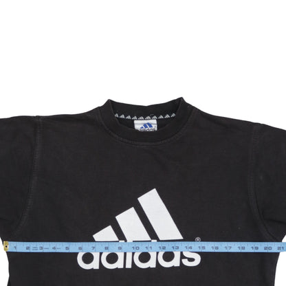 Back view of Adidas boys’ black 2xl pullover sweatshirt with large logo