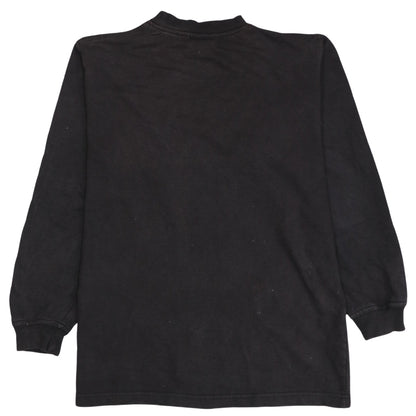Brand and care label for Adidas boys’ black 2xl pullover sweatshirt with large logo