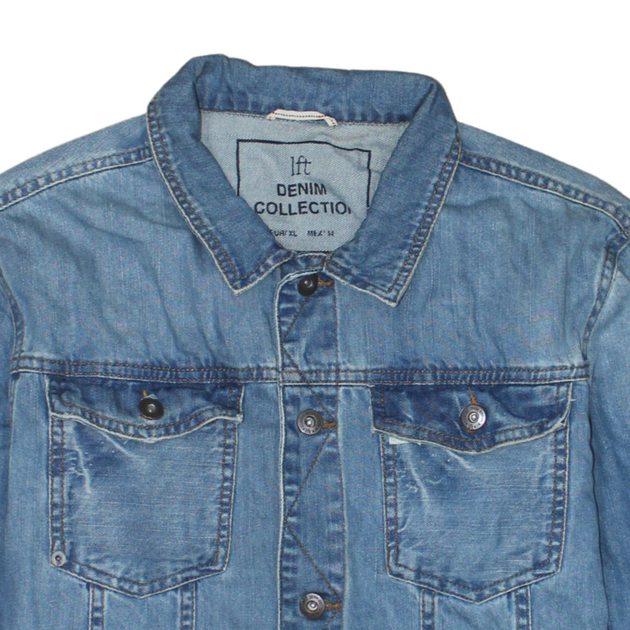 LFT Women Blue Denim Basic Jacket Size 14 Classic Casual Style