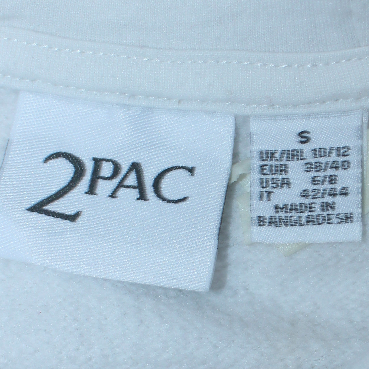 2Pac Womens White Pullover Hoodie Size S Graphic Print Hip Hop Style