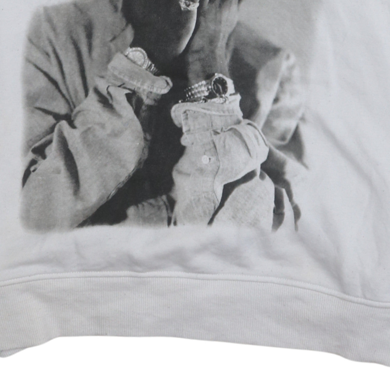 2Pac Womens White Pullover Hoodie Size S Graphic Print Hip Hop Style