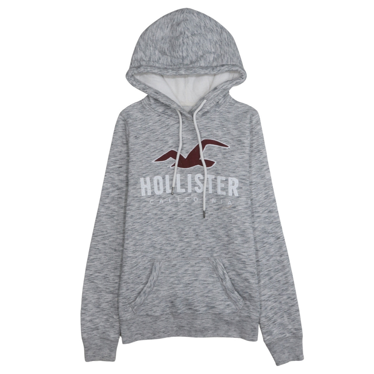 Hollister Womens Grey XS Pullover Hoodie With Logo Print