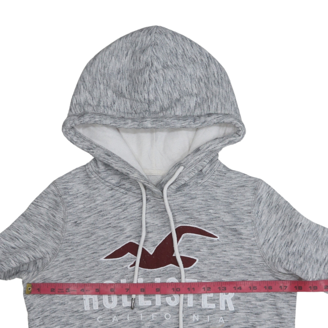 Hollister Womens Grey XS Pullover Hoodie With Logo Print