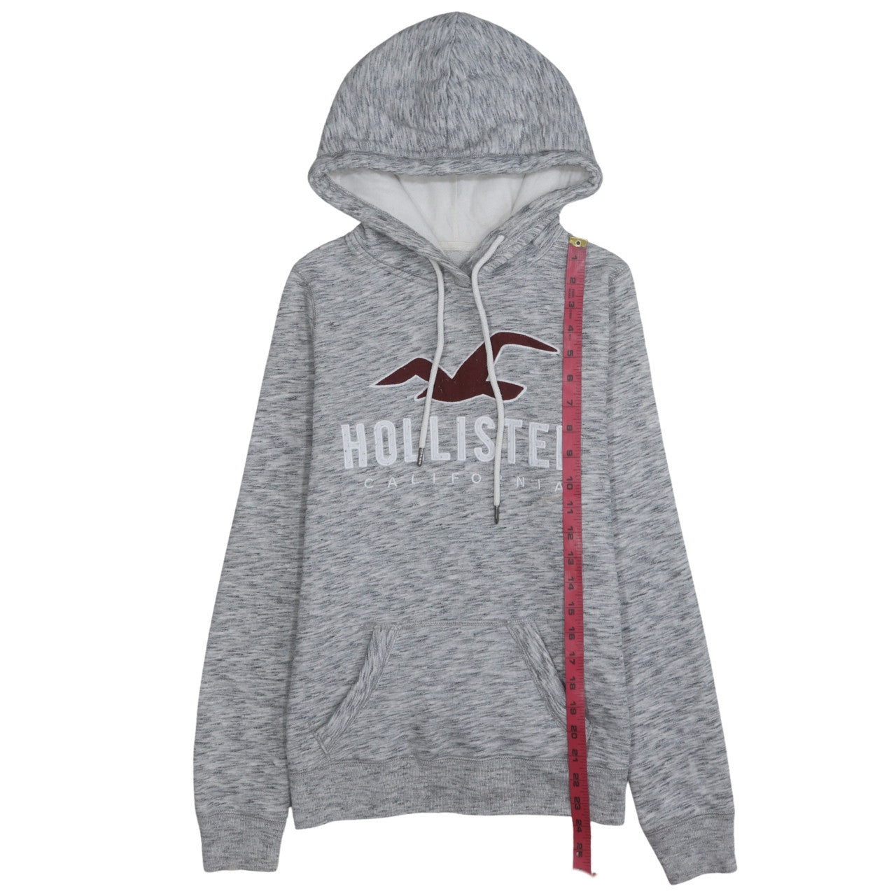Hollister Womens Grey XS Pullover Hoodie With Logo Print