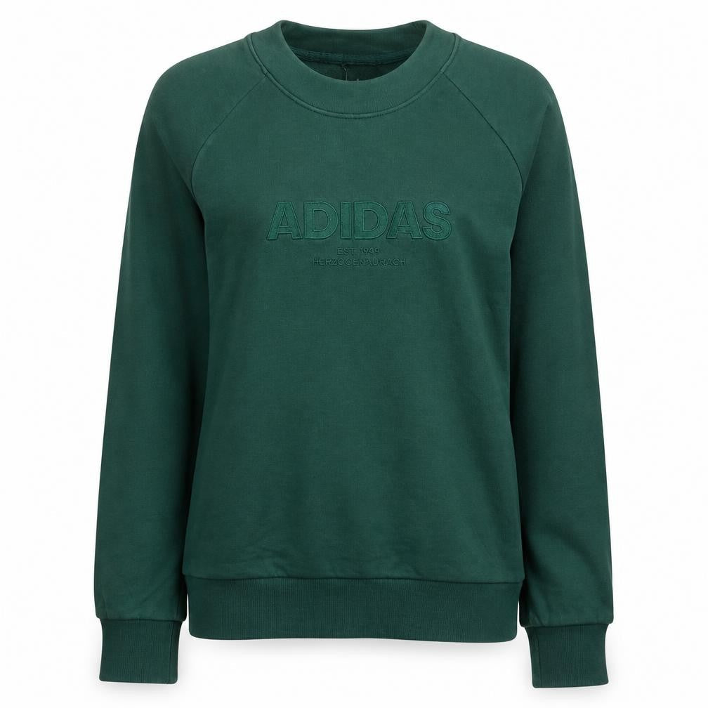 Adidas Women's Green Crew Neck Pullover Sweatshirt UK 8-10 S