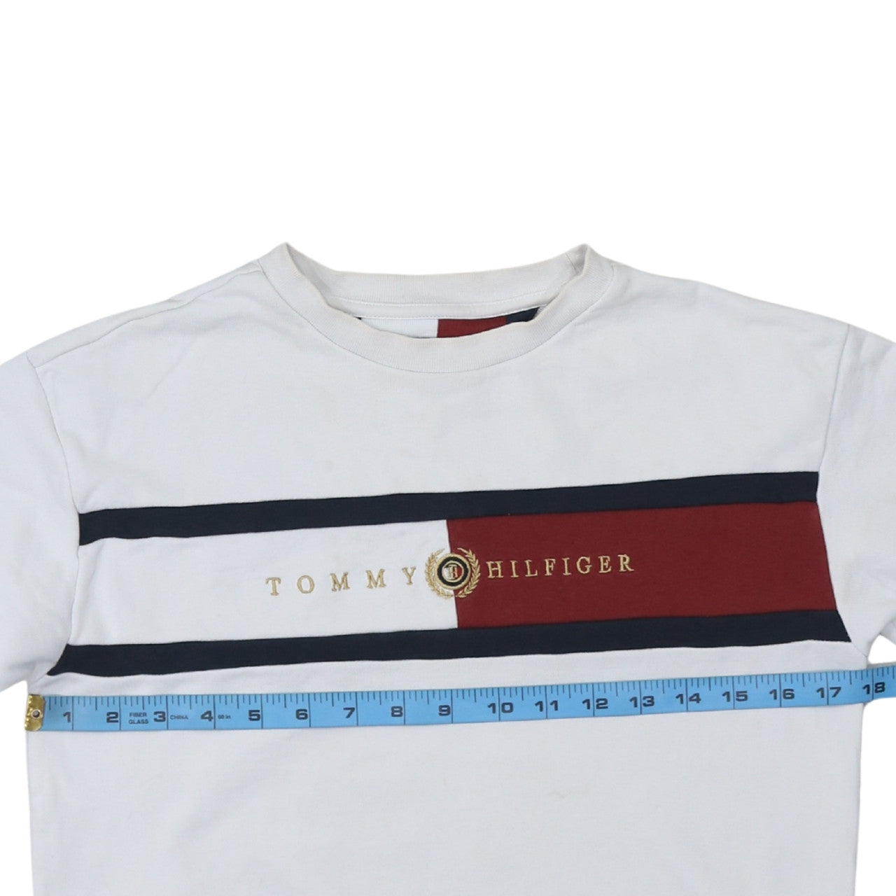 Tommy Hilfiger Boys White Colourblock Logo Sweatshirt Size 152 Pullover