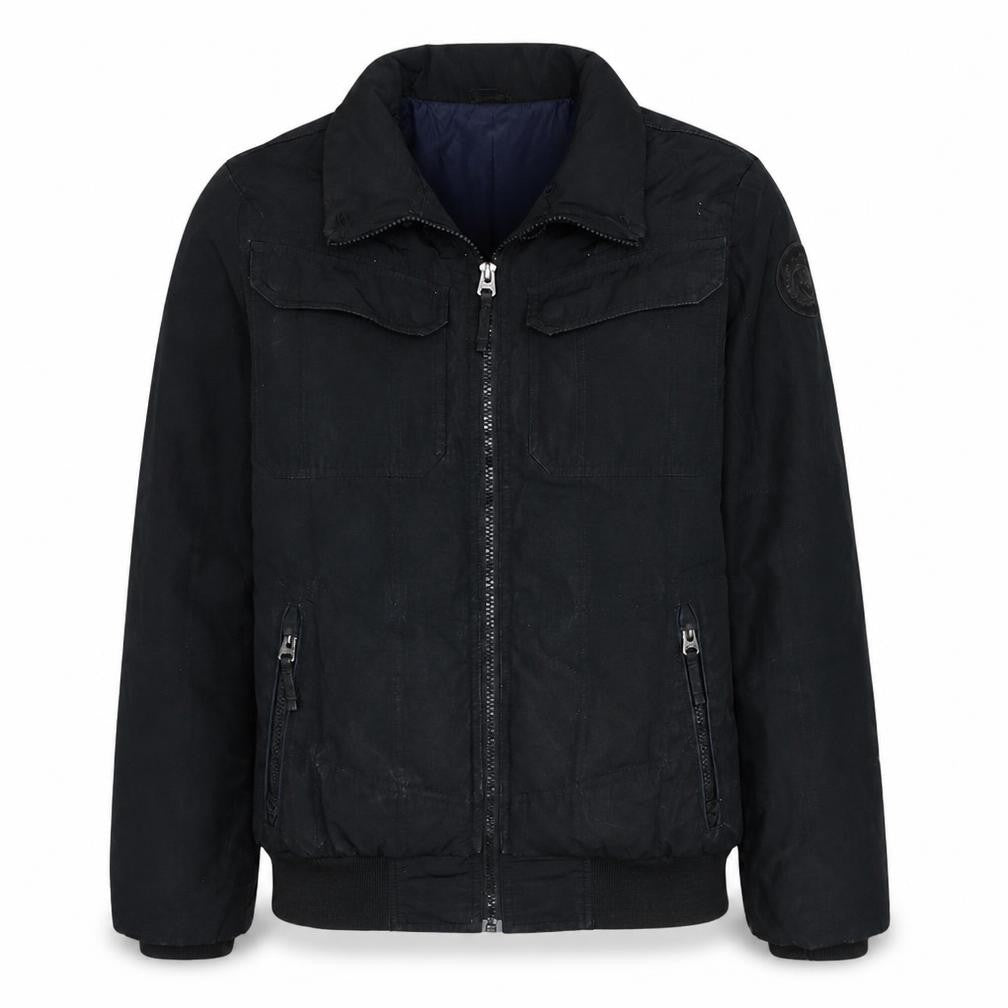 Tommy Hilfiger Men's Black Bomber Jacket S Classic Full Zip Cotton Blend