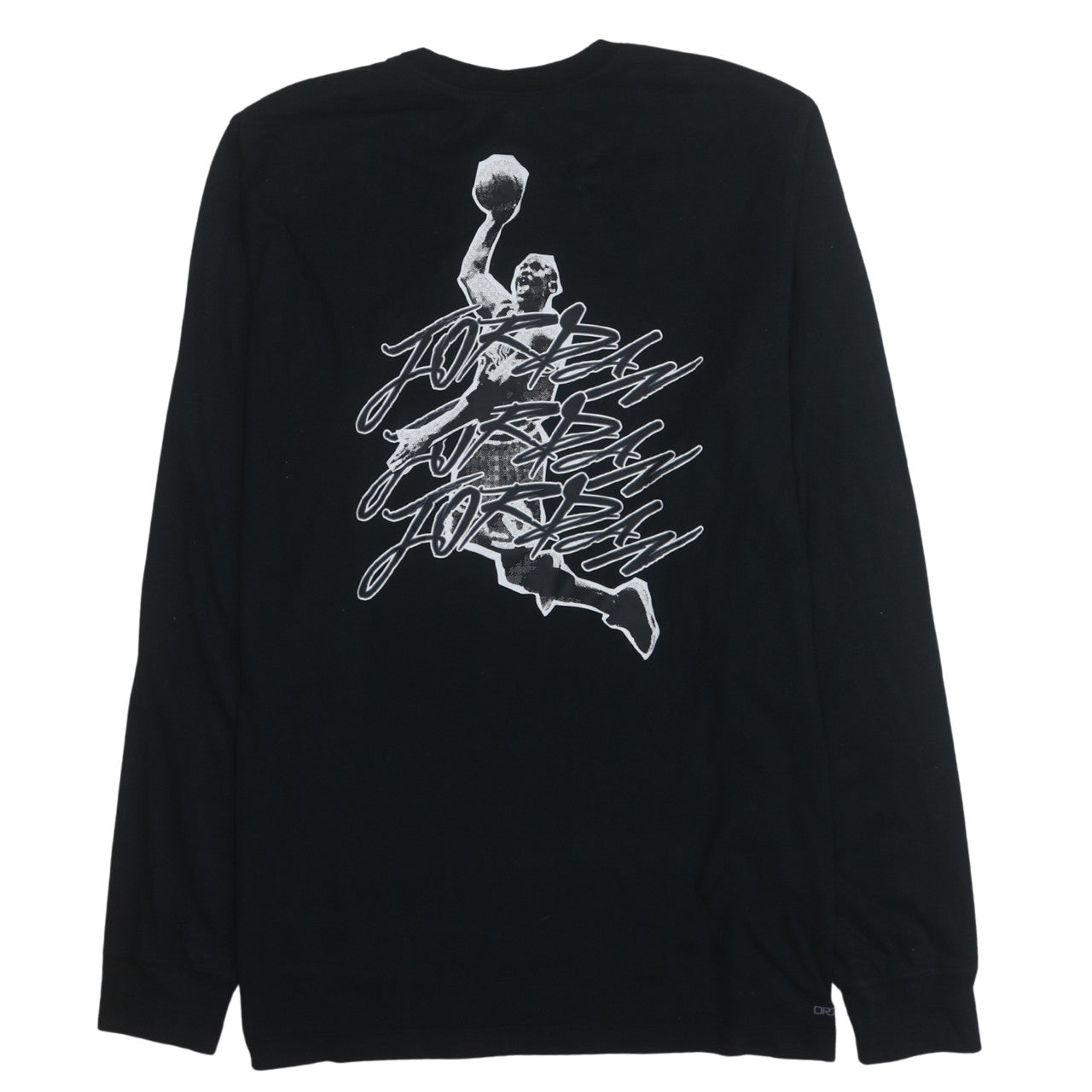 Jordan Mens Black Long Sleeve Crew Neck T-Shirt XL Graphic Print