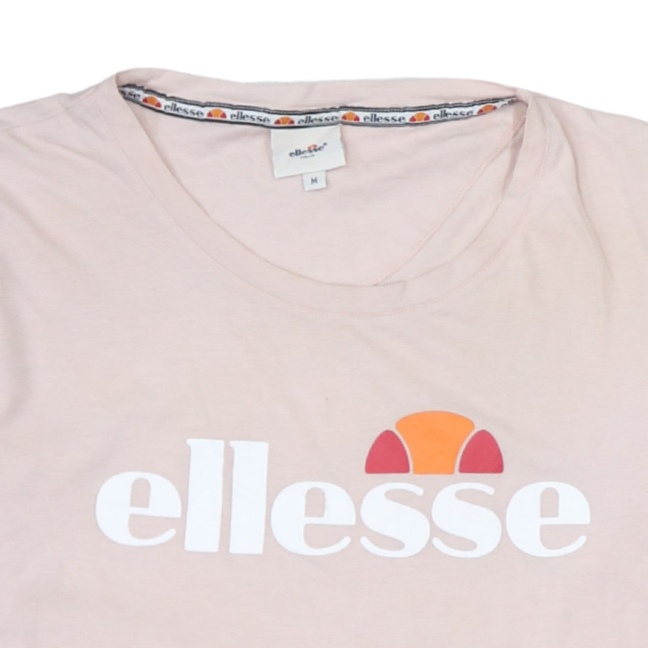 Ellesse Womens Pink Short Sleeve Cotton Logo T-Shirt Size M