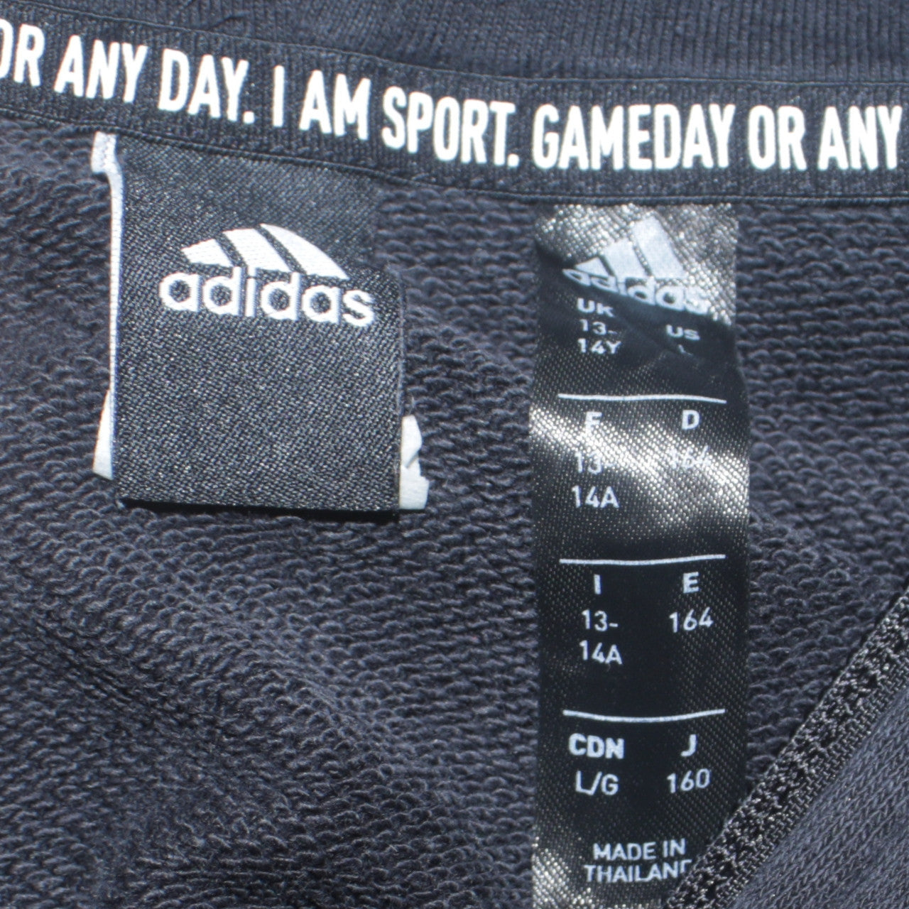Adidas Boys Black Full Zip Hoodie 13-14 Years Regular Fit Sportswear