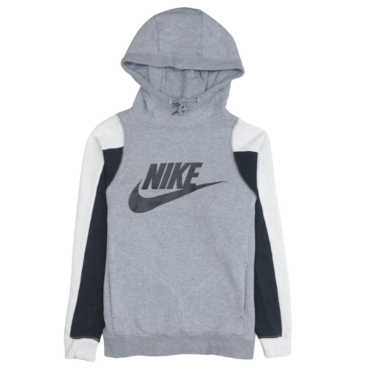 Nike Women Grey Colourblock Hoodie XS Drawstring Hooded Pullover