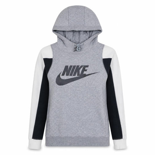 Nike Women Grey Colourblock Hoodie XS Drawstring Hooded Pullover
