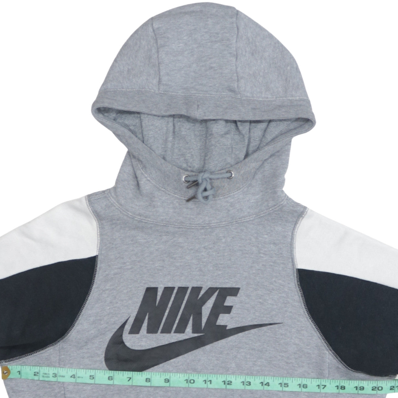 Nike Women Grey Colourblock Hoodie XS Drawstring Hooded Pullover