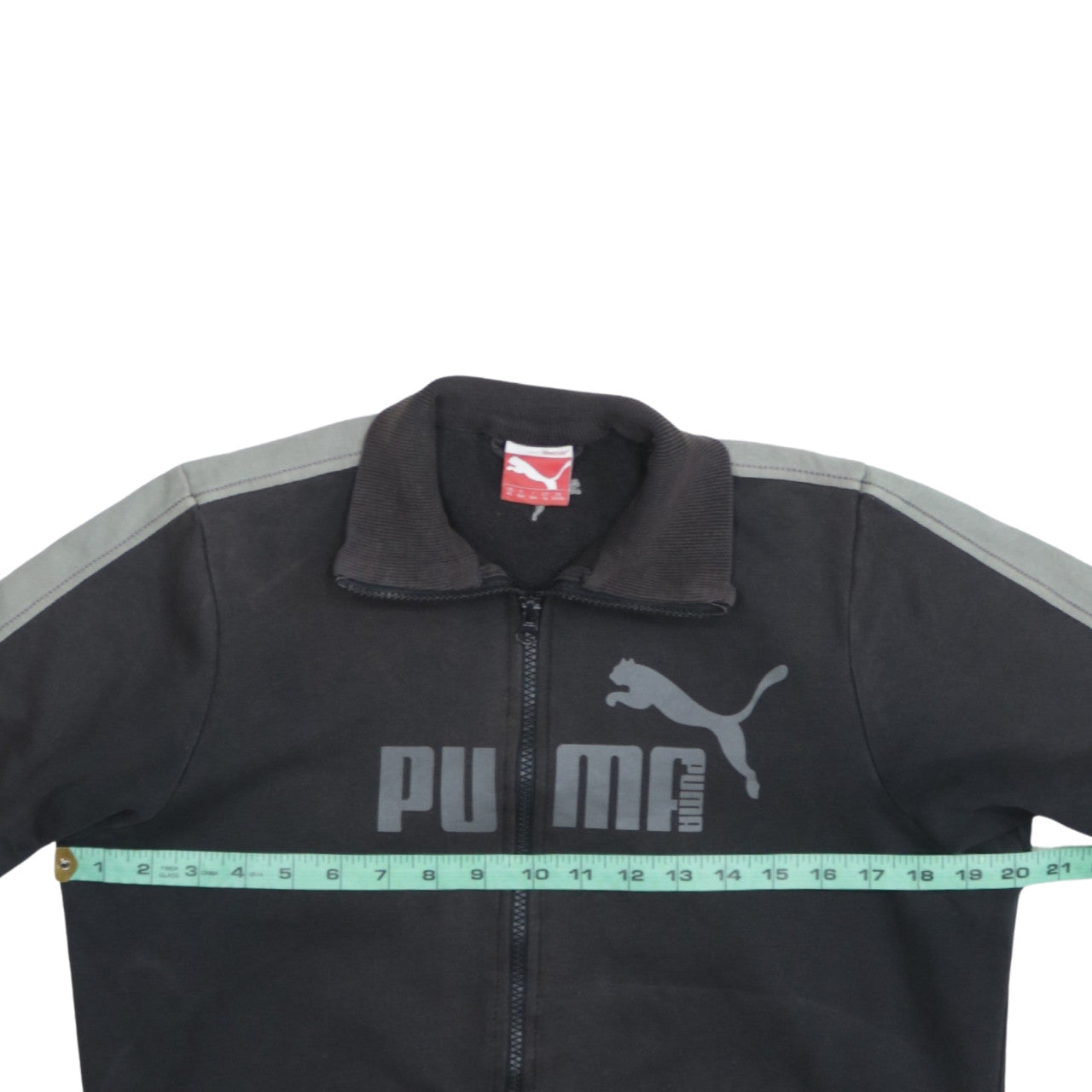 Puma Boys Black Track Jacket Size 14 Years Full Zip Fleece Activewear