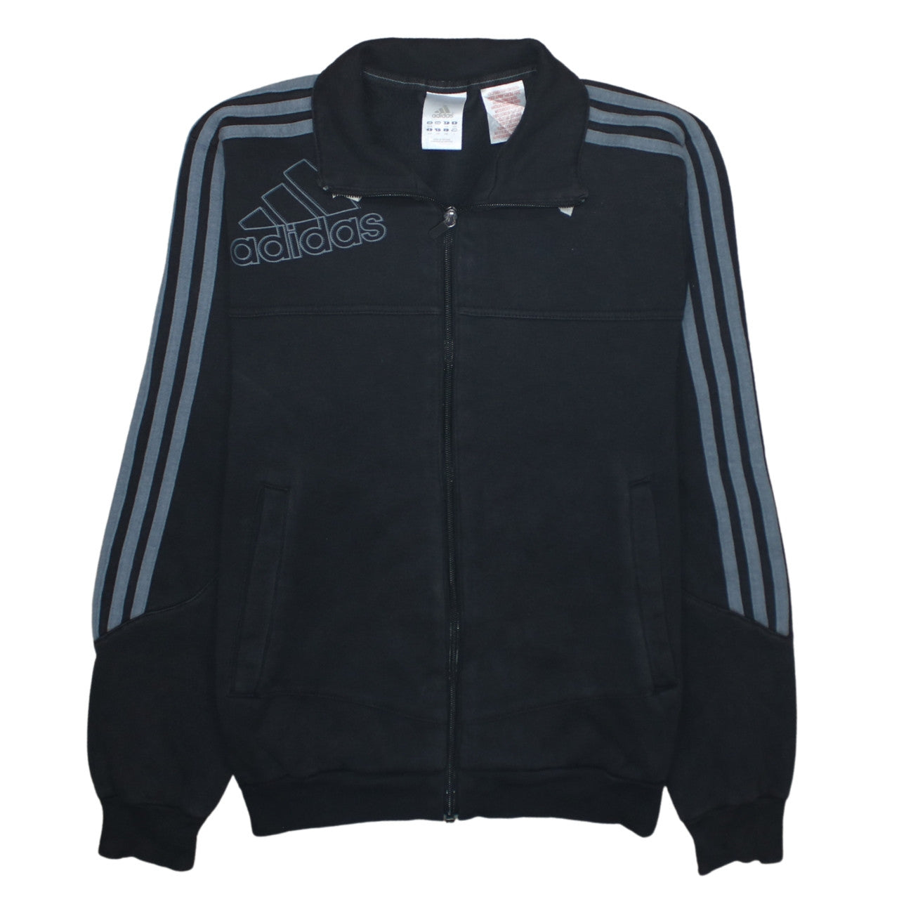 Adidas Boys Black Track Jacket 14 Years Full Zip Sports Activewear
