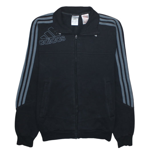 Adidas Boys Black Track Jacket 14 Years Full Zip Sports Activewear