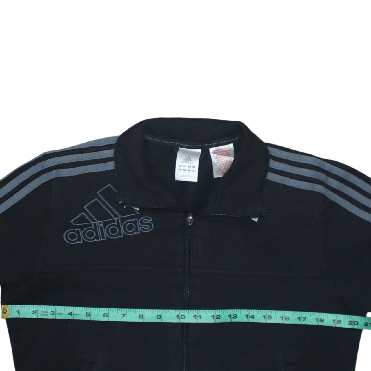 Adidas Boys Black Track Jacket 14 Years Full Zip Sports Activewear