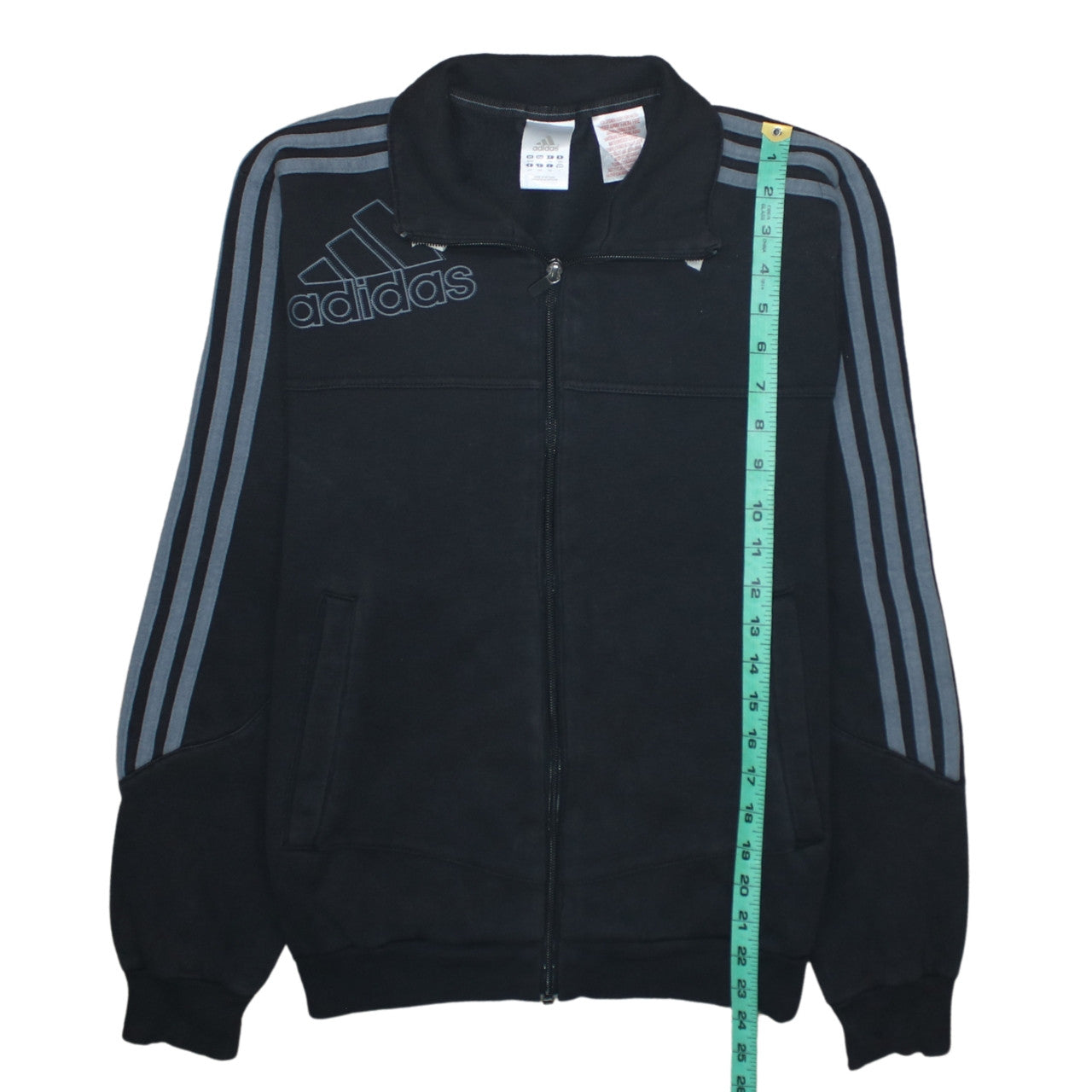 Adidas Boys Black Track Jacket 14 Years Full Zip Sports Activewear