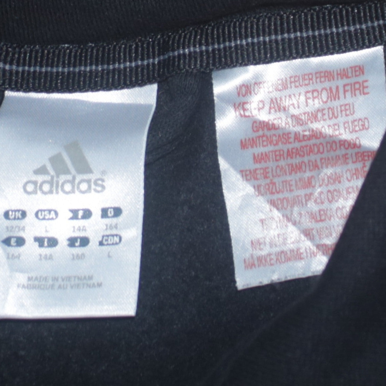 Adidas Boys Black Track Jacket 14 Years Full Zip Sports Activewear