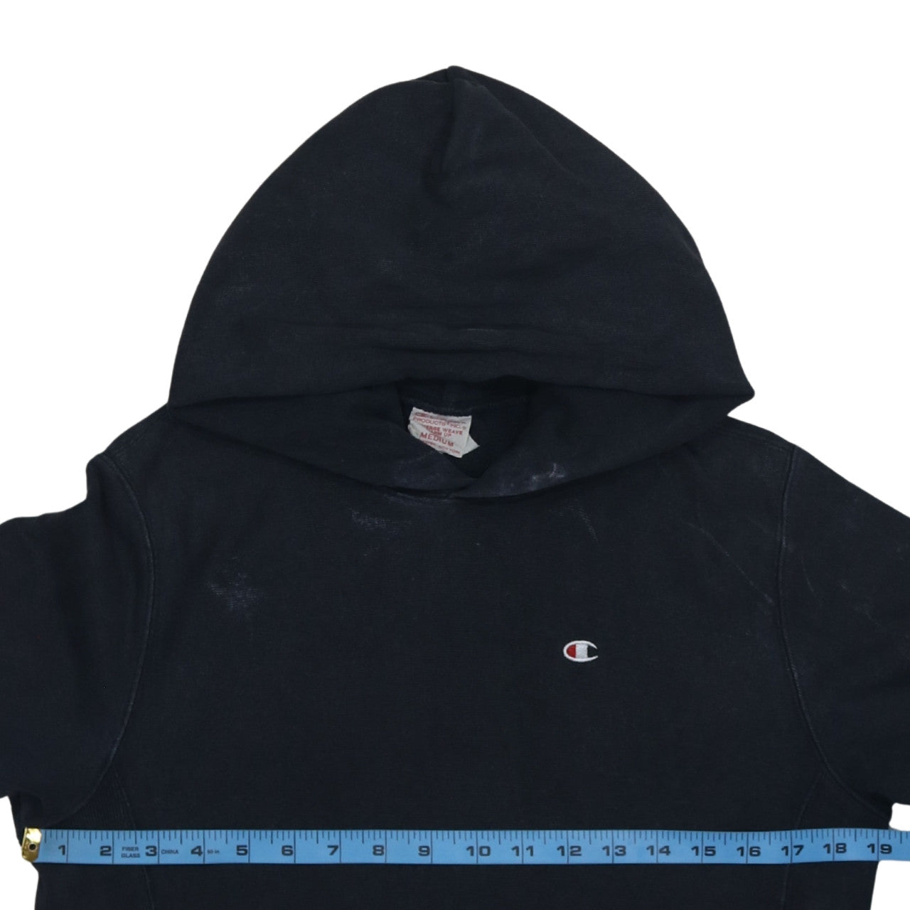 Champion Men's Black Medium Pullover Hoodie Reverse Weave Logo