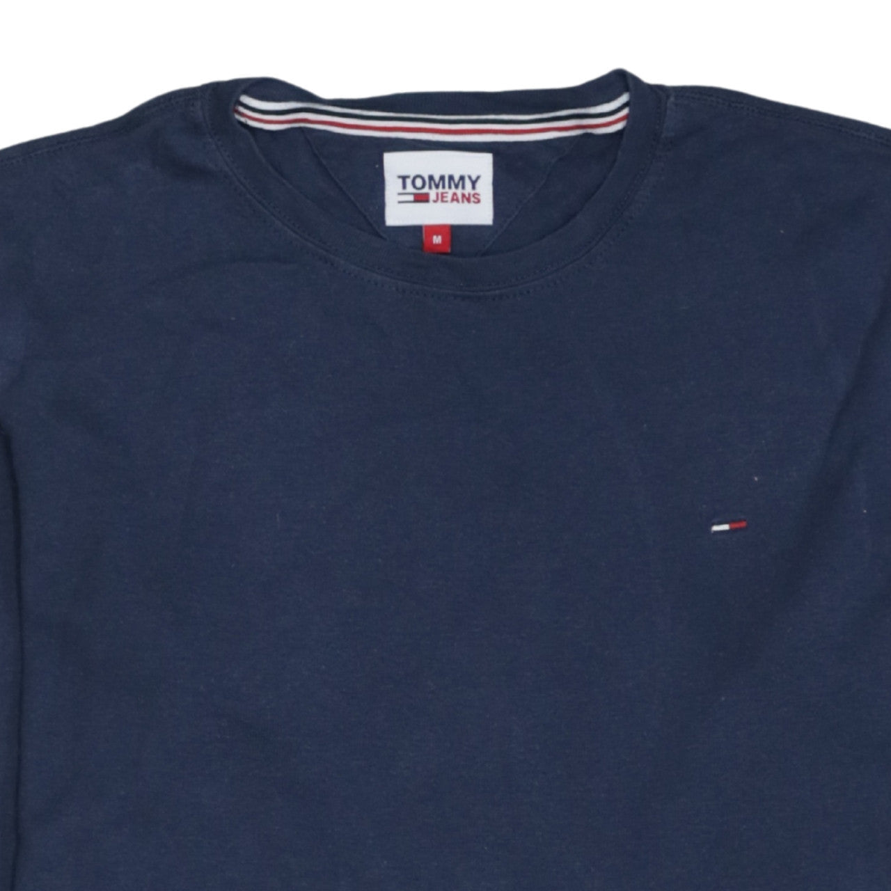 Tommy Jeans Men's Navy Long Sleeve Crew Neck T-Shirt M Cotton