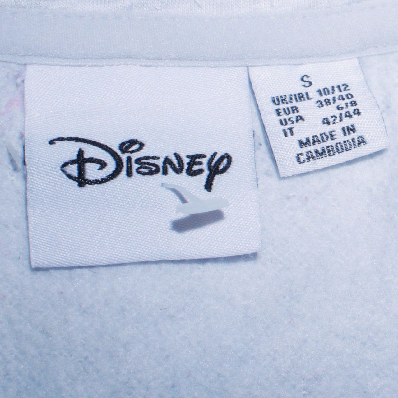 Disney Women Grey Stitch Pullover Hoodie Size S 10/12 Lined Cotton