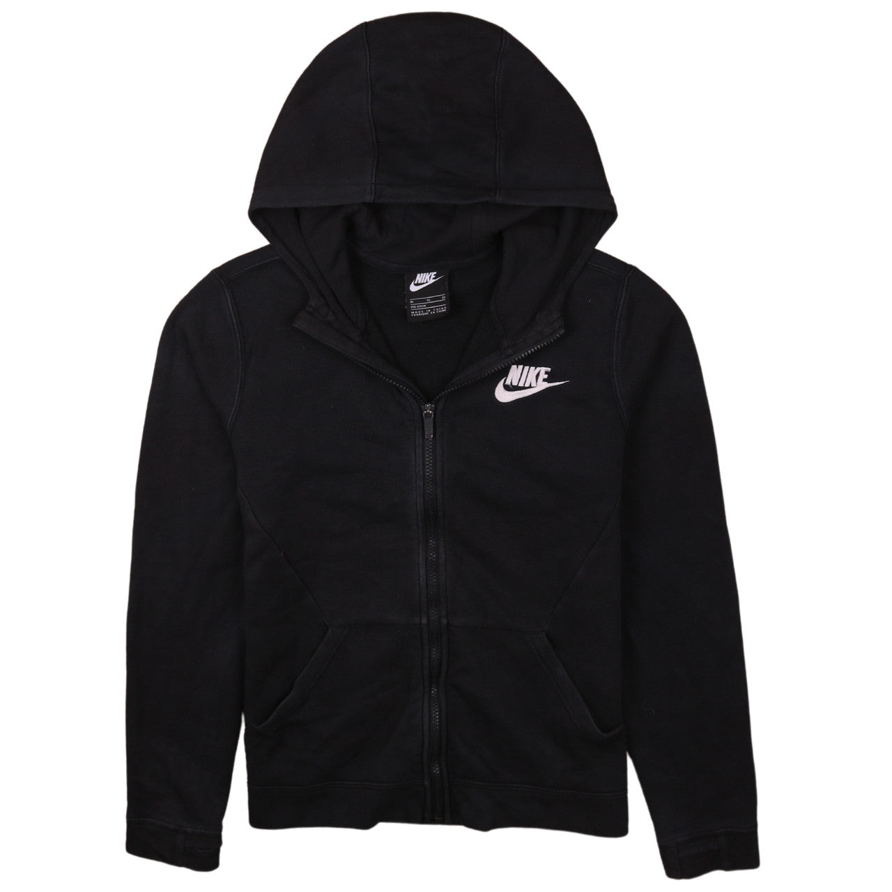 Nike Boys Black Full Zip Hoodie XL 158-170cm Fleece Sportswear