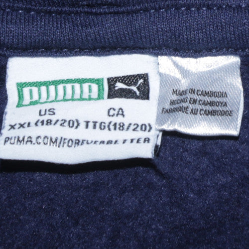 Puma Womens Navy Blue Pullover Hoodie XXL Logo Casual Sweatshirt