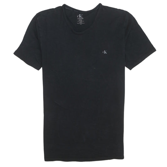 Calvin Klein Men’s Black Cotton Crew Neck Short Sleeve T-Shirt S