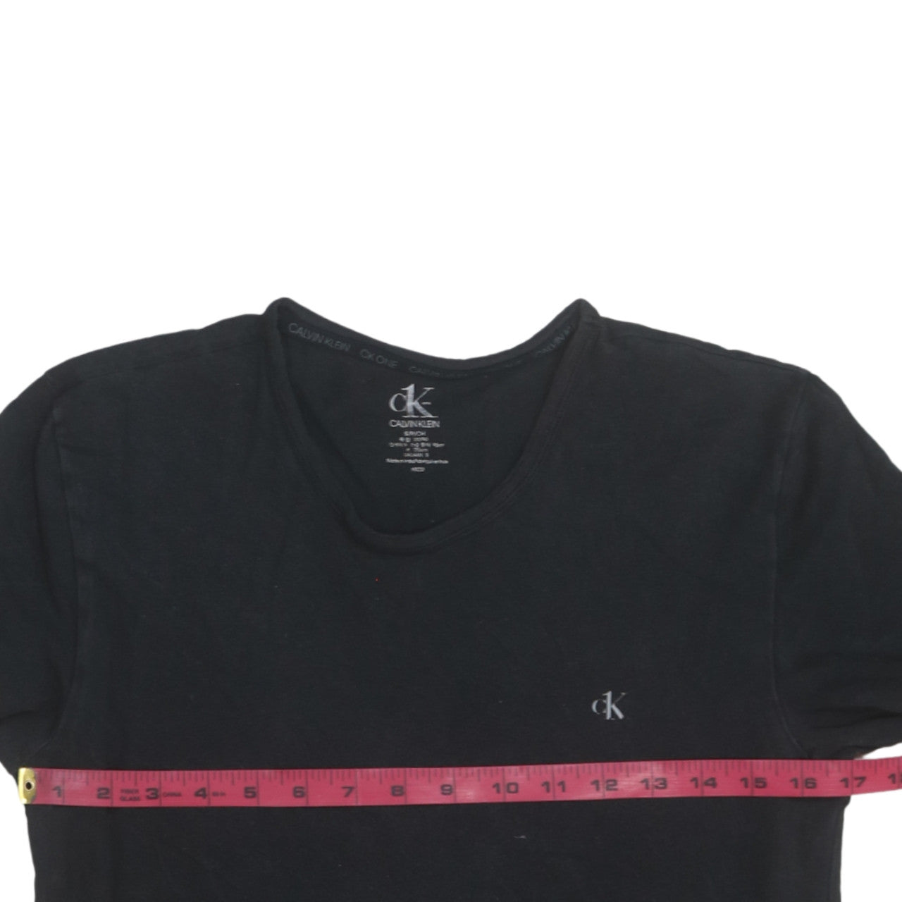 Calvin Klein Men’s Black Cotton Crew Neck Short Sleeve T-Shirt S
