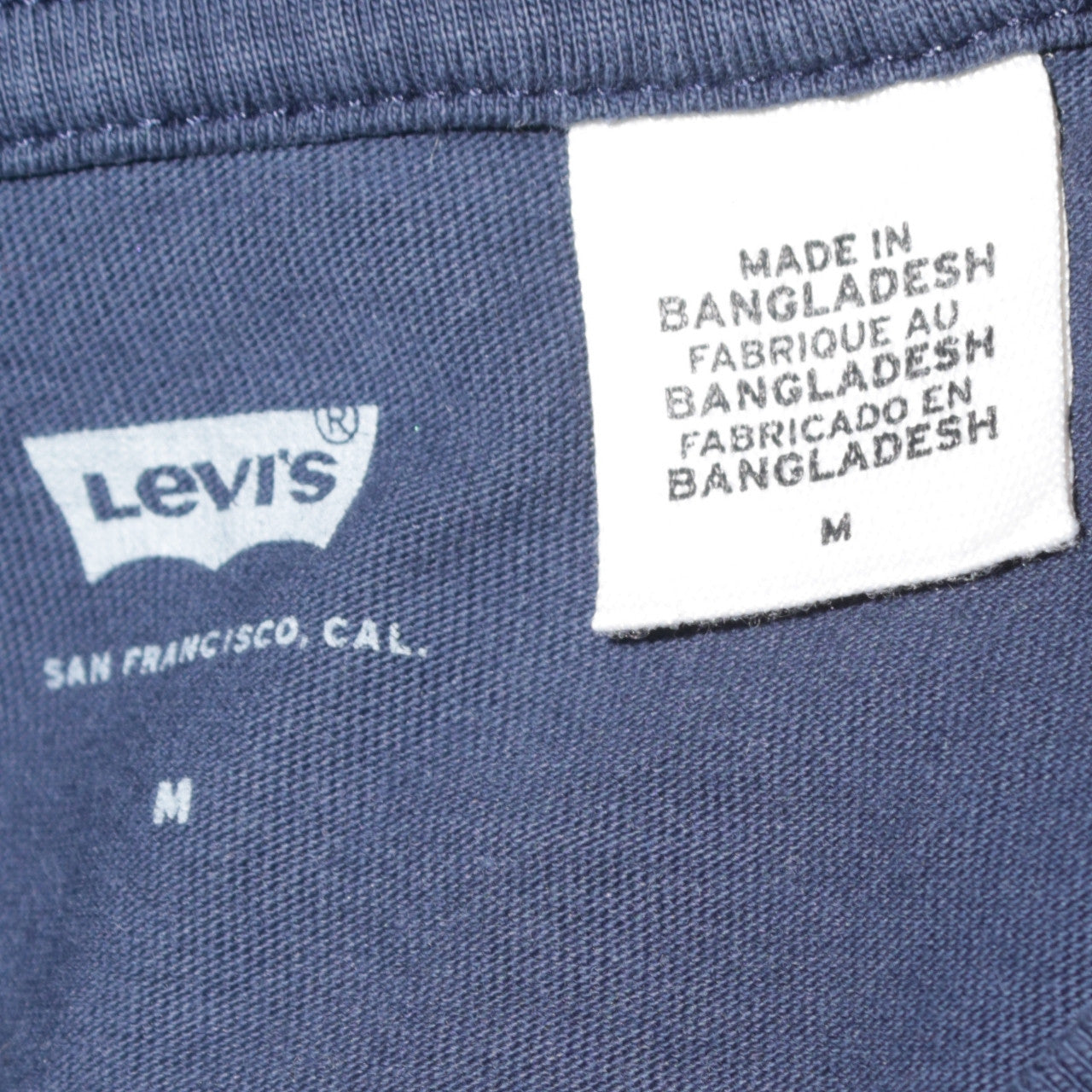 Levi's Men's Blue Cotton Crew Neck Short Sleeve T-Shirt M