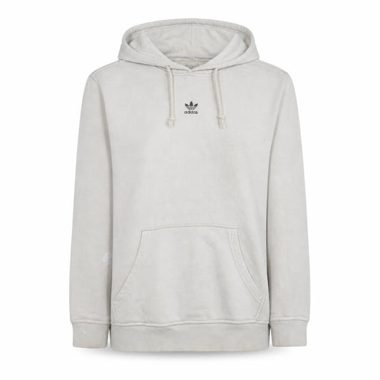 Adidas Women Beige Small Pullover Hoodie Cotton Blend Casual