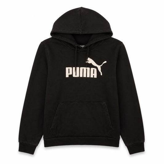 Front view of Puma girls’ black pullover hoodie l 14 years cotton blend casual