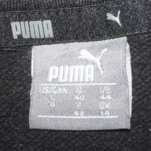Puma Girls Black Pullover Hoodie L 14 Years Cotton Blend Casual