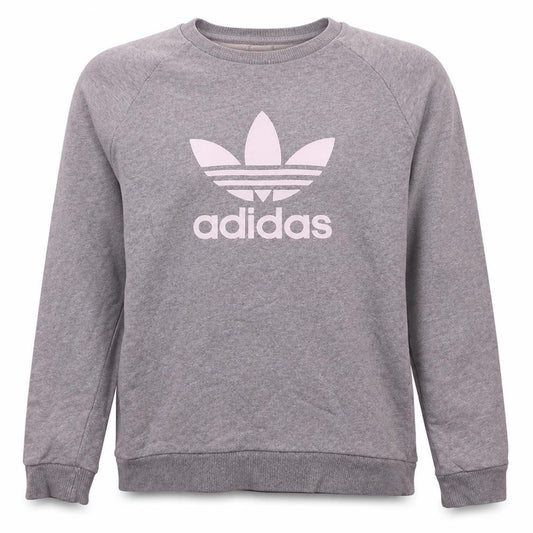Adidas Men’s Grey Trefoil Logo Pullover Sweatshirt S Regular Fit