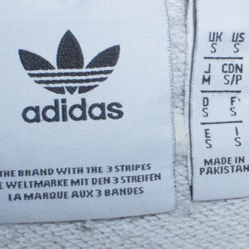 Adidas Men’s Grey Trefoil Logo Pullover Sweatshirt S Regular Fit