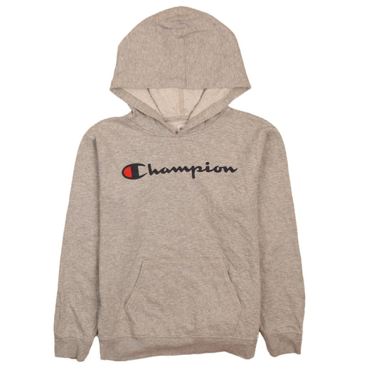 Champion Boys Grey Pullover Hoodie XL (14-16 Years) Logo Fleece Sweatshirt