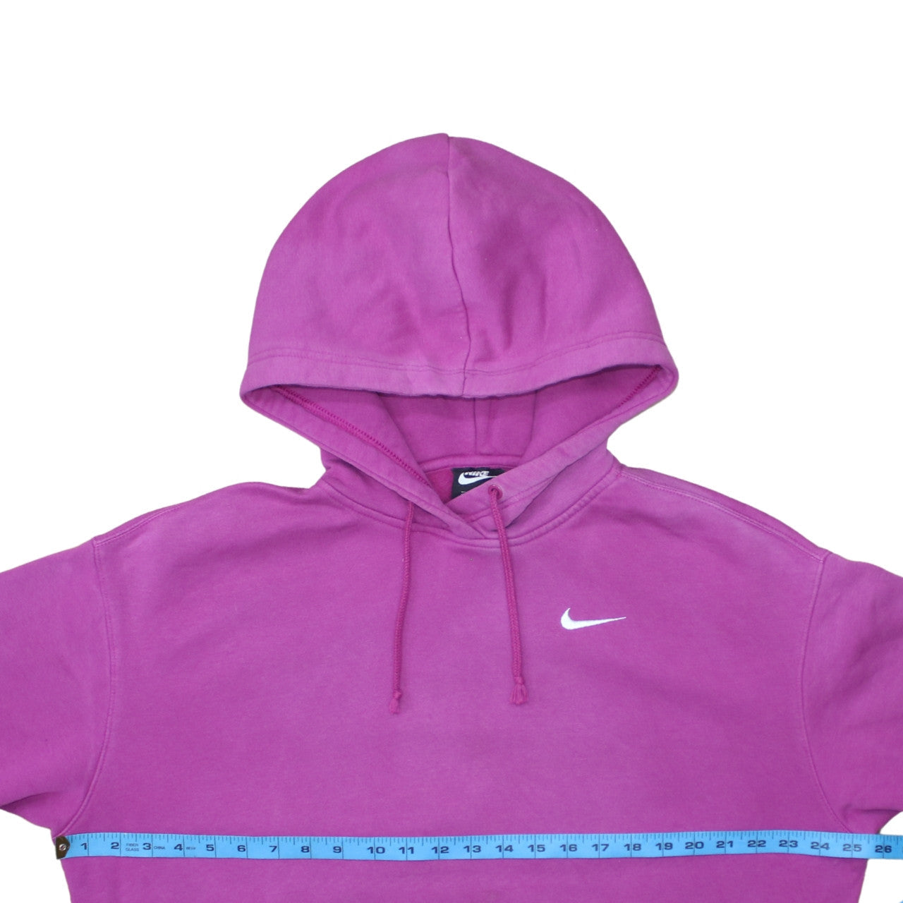 Nike Womens Pink Pullover Hoodie Medium Cotton Blend Logo Sweatshirt