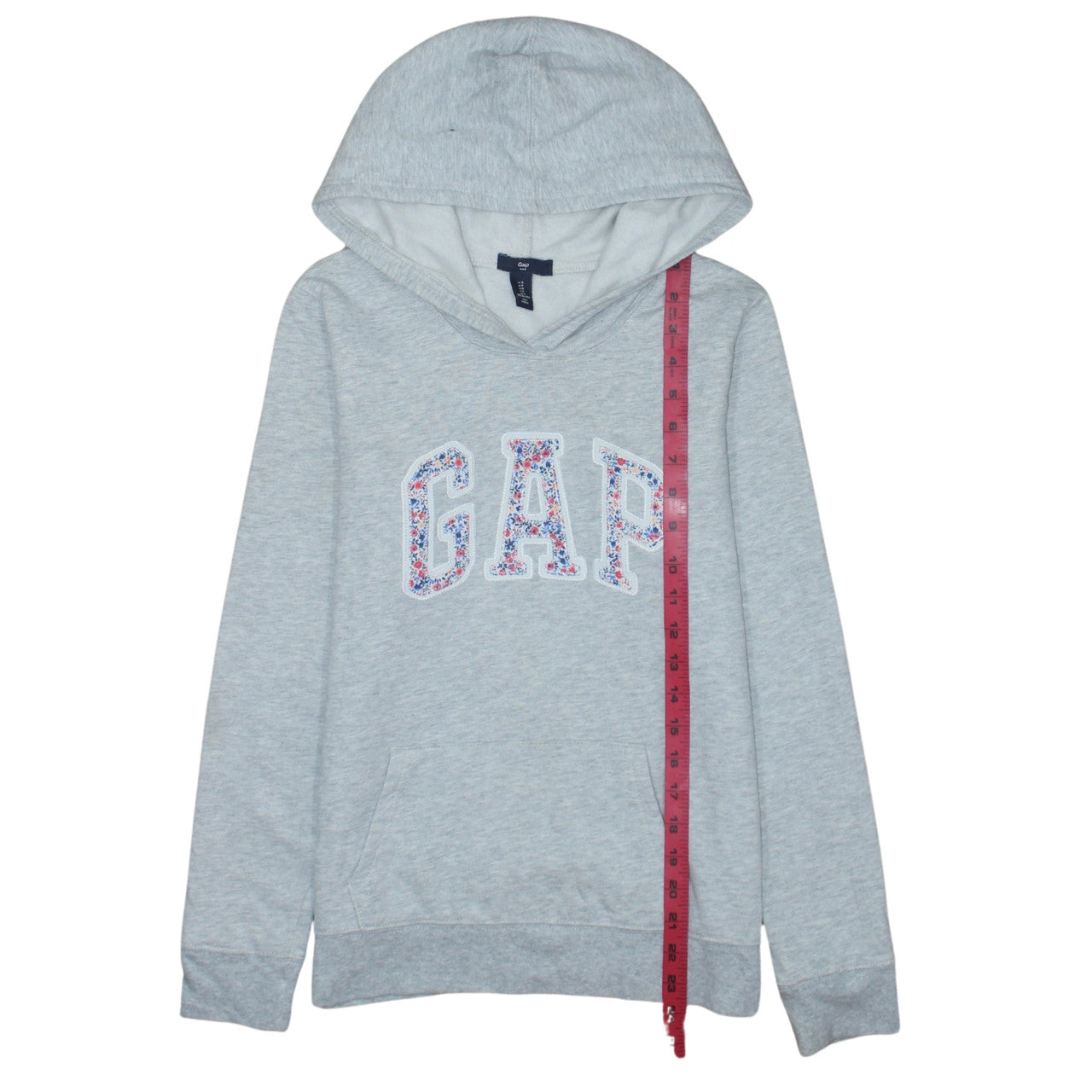GAP Womens Grey Floral Logo Pullover Hoodie Size S