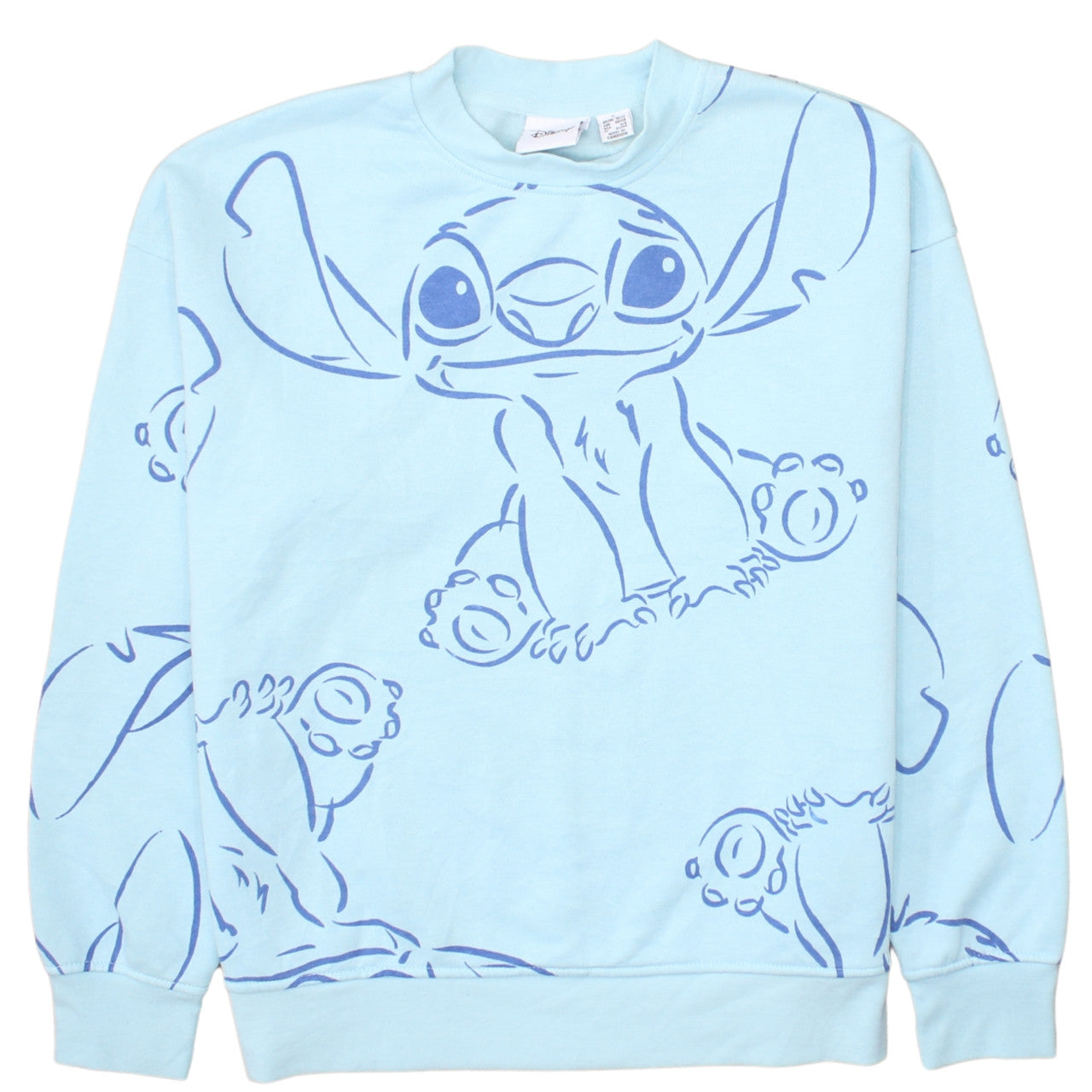 Disney Women Blue Stitch Pullover Sweatshirt Size S